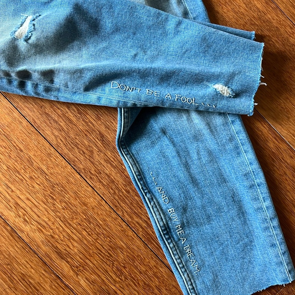 Zara embroidered jeans